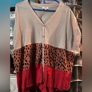 Colorblock Leopard Print shirt